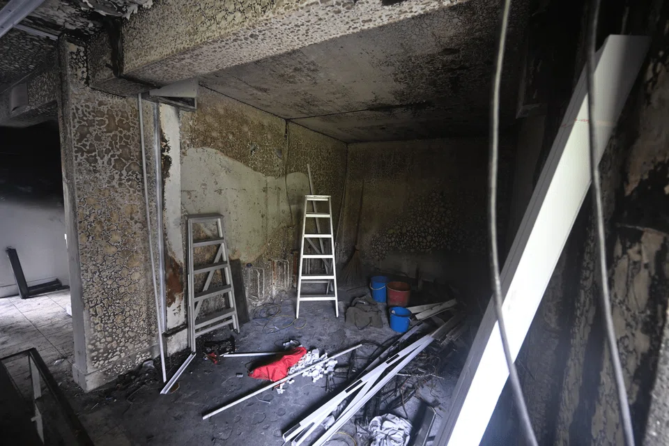 The aftermath of the PMD fire at 510 Ang Mo Kio Avenue 8, as seen on Sept 26.