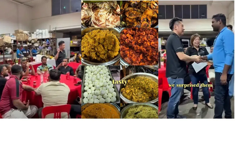 The workers were treated to a lavish buffet spread, followed by an awards ceremony. 