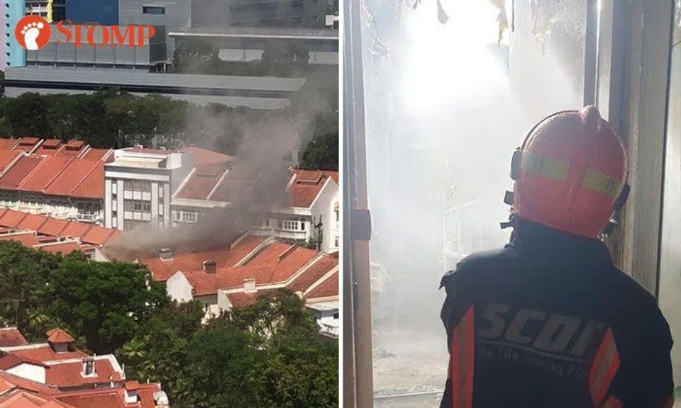 2 firefighters taken to hospital after extinguishing fire that broke out at Tanjong Pagar shophouse