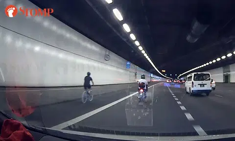 Cyclist caught riding in KPE tunnel