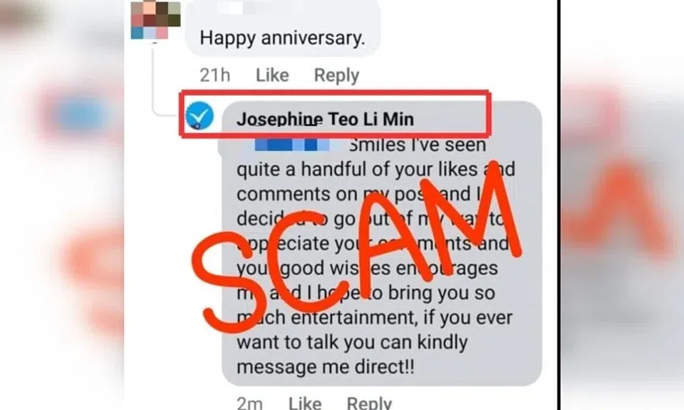 Digital Development and Information Minister Josephine Teo on Jan 19 issued a warning to the public about a fake social media profile impersonating her. 