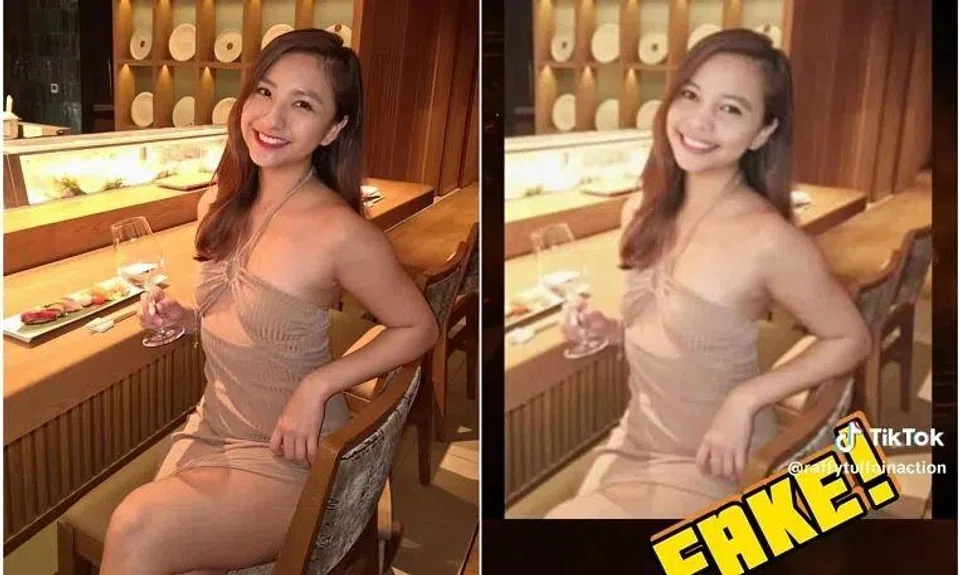 One of the doctored photos (right) was believed to be taken from Vanessa Ho’s Instagram post at a Japanese restaurant.