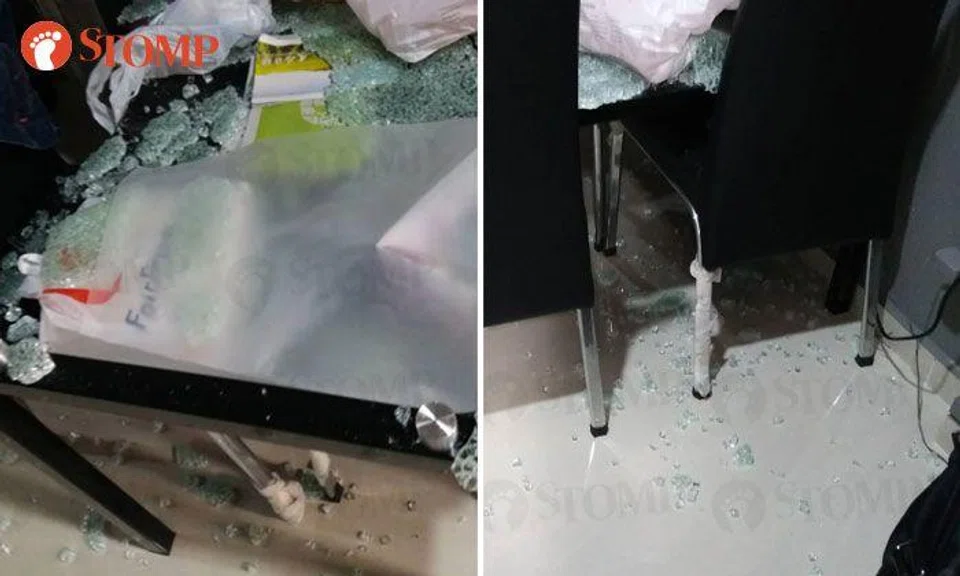 Dining table shatters while family was asleep in Ang Mo Kio home: They didn't dare to leave their rooms