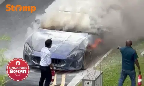 Car fire on Lower Delta Road