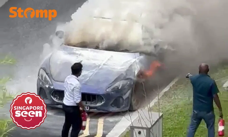 Car fire on Lower Delta Road