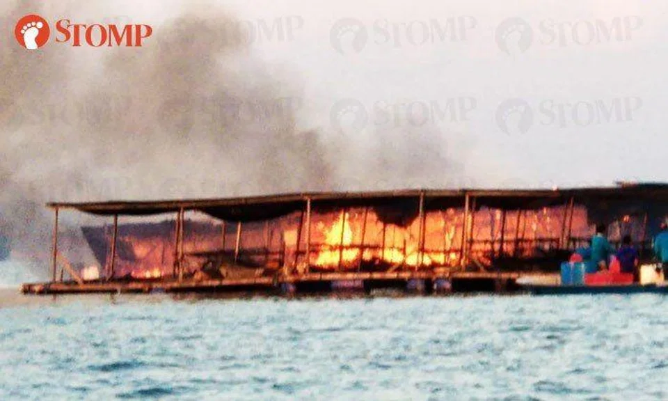 Fire breaks out at Pulau Ubin’s fish farm accommodation