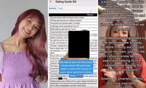 Ms Koh Boon Ki made a post on TikTok about creating a group chat where the personal details of the men and reasons not to date them were shared. PHOTOS: KOH BOON KI/INSTAGRAM, TIKTOK