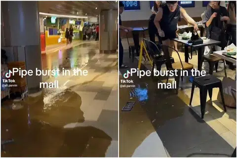 City Square Mall shops reopen after burst pipe floods basement with brown liquid