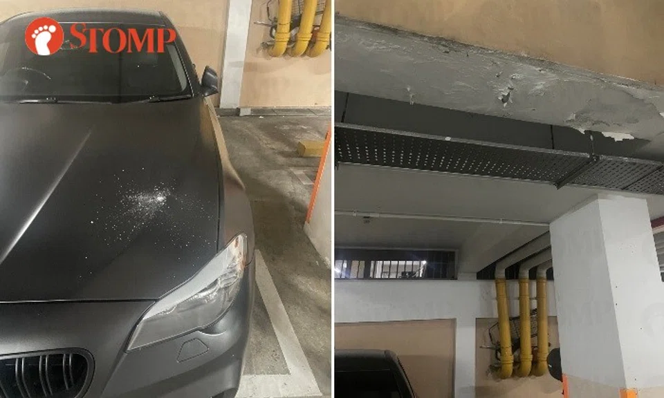 Sharing photos and videos of the flaking ceiling paint and the paint flakes on his car, Stomper Jeremy said the paint flakes on his car could not be washed away.