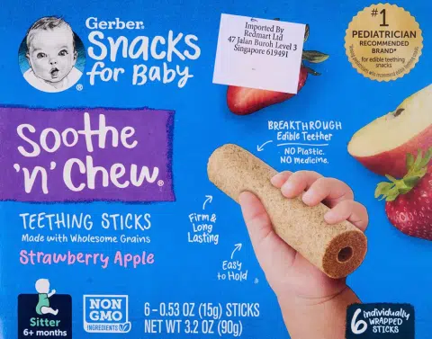 SFA recalls Gerber Soothe 'n' Chew Teething Sticks due to potential choking hazard
