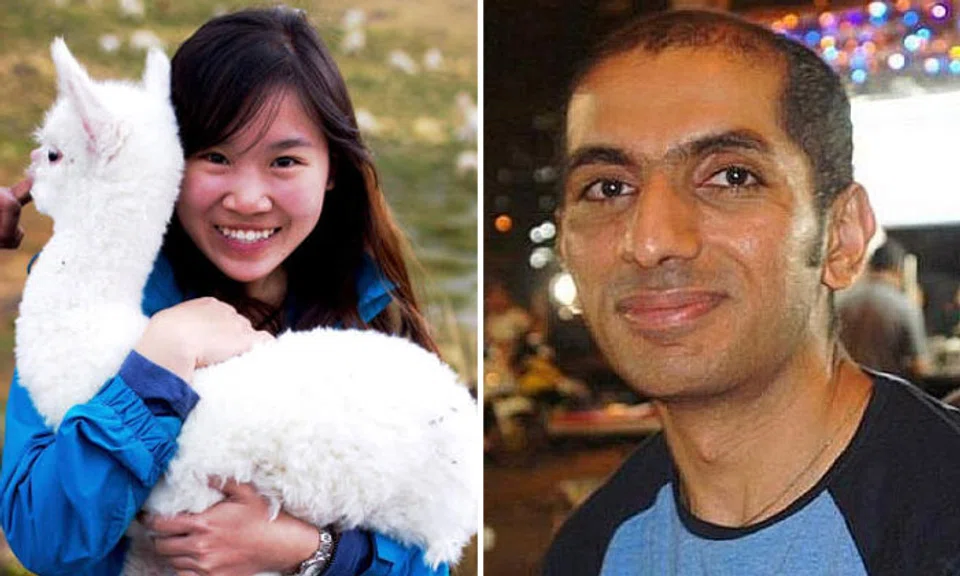 The two Singaporeans are Ms Tan Wei, 26, a postgraduate student from UC Berkeley, and researcher Sunil Singh Sandhu, 46. PHOTOS: CHEERIN TAN/FACEBOOK, COURTESY OF SUNIL SANDHU'S FAMILY
