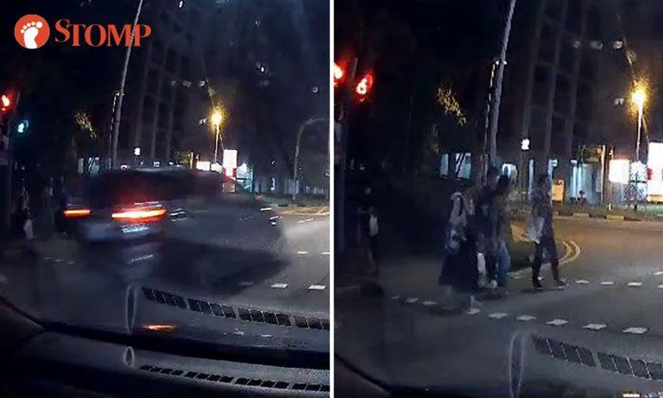 Pedestrians in shock after car runs red light along Upper Serangoon Road