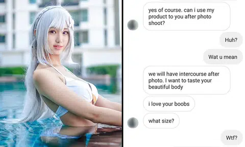Singapore 'photographer' asks Malaysian cosplayer to pose with sex toys, tells her he wants to 'taste her body'