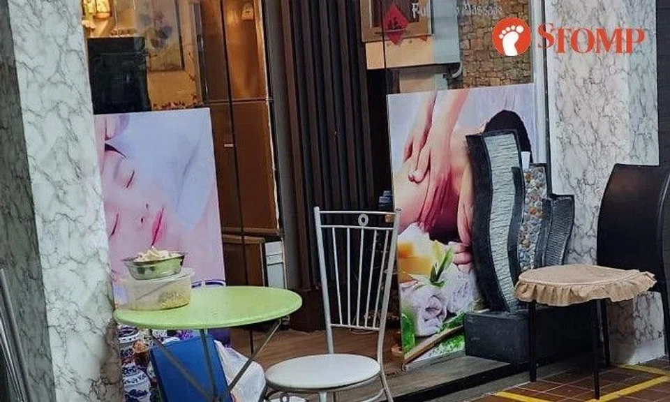 Stomper Benson shared a photo of the exterior of the "spa" where it happened in early March.