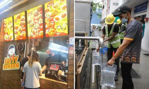 No rice or mashed potato at Fatty Bom Bom stall in Clementi due to water shortage after pipe burst