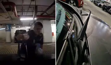 man destroys windscreen wiper at eastpoint carpark