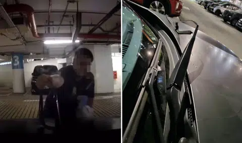 man destroys windscreen wiper at eastpoint carpark