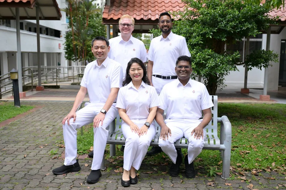 (Clockwise from far left) Dr Adrian Ang, Mr Daniel Liu, Dr Faisal Abdul Aziz, Mr Jagathishwaran Rajo and Ms Chan Hui Yuh. The PAP will make its latest bid to reclaim Aljunied, after losing to the Workers' Party in GE2011.