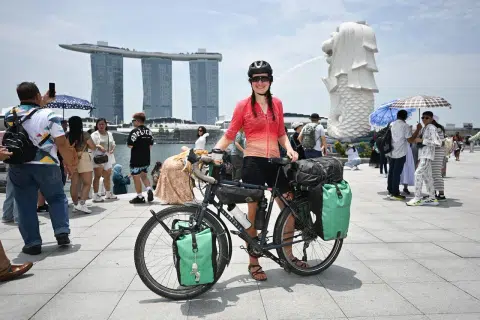 British cyclist reaches Singapore after 25,000km journey