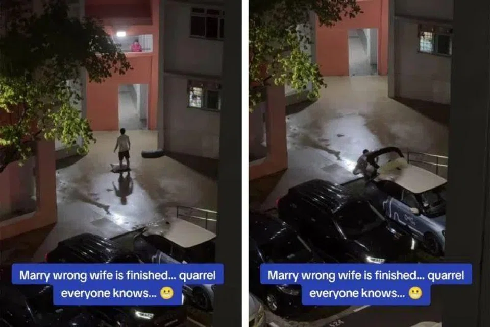 The woman told the man to ‘get lost’ and threw down a pillow and bolster.