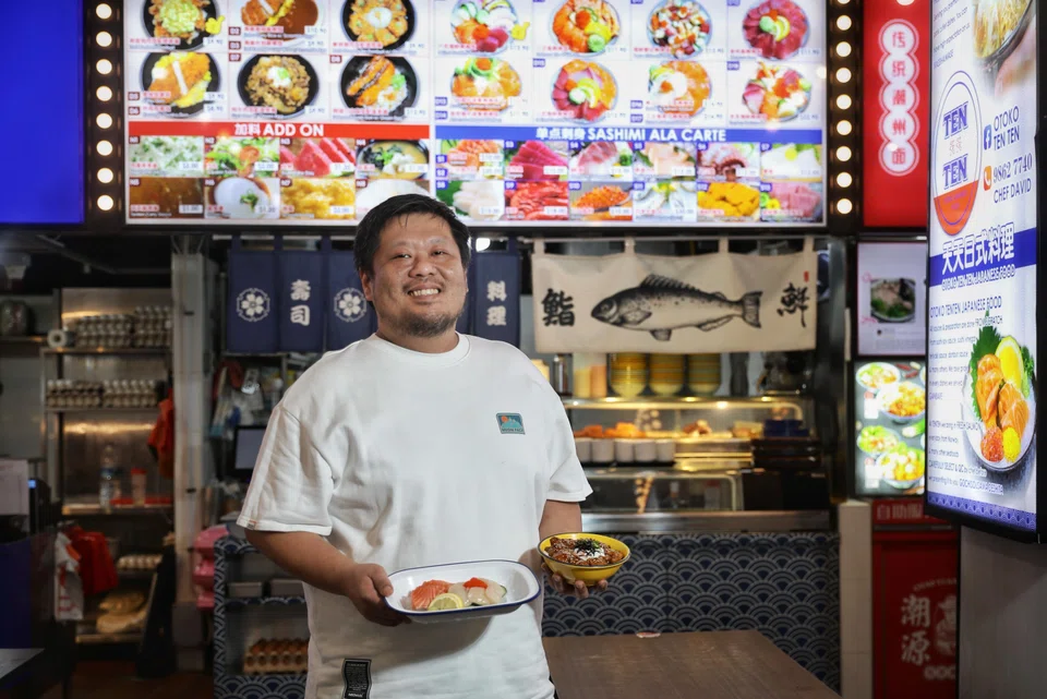 Owner of Ten Ten Otoko, Mr David Wong, wants customers to feel full after dining at his stall.