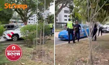 Police vehicle and taxi in Yio Chu Kang accident
