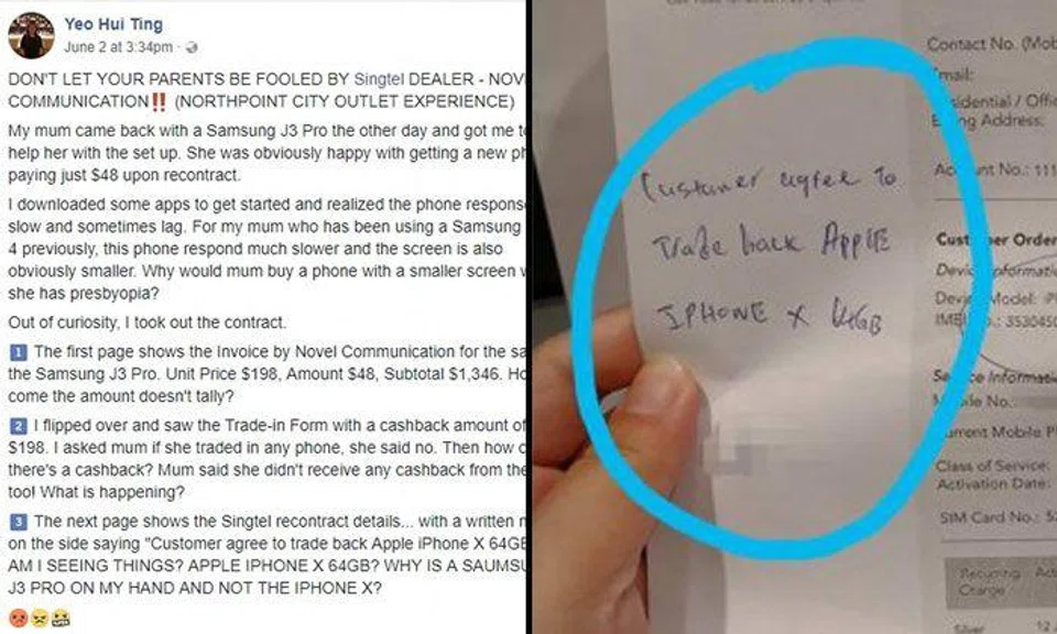 Singtel to take disciplinary action against retailer after lapses found in way it handled customer's transaction