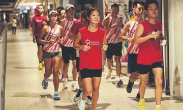 nearly 100 runners move training indoors marina square