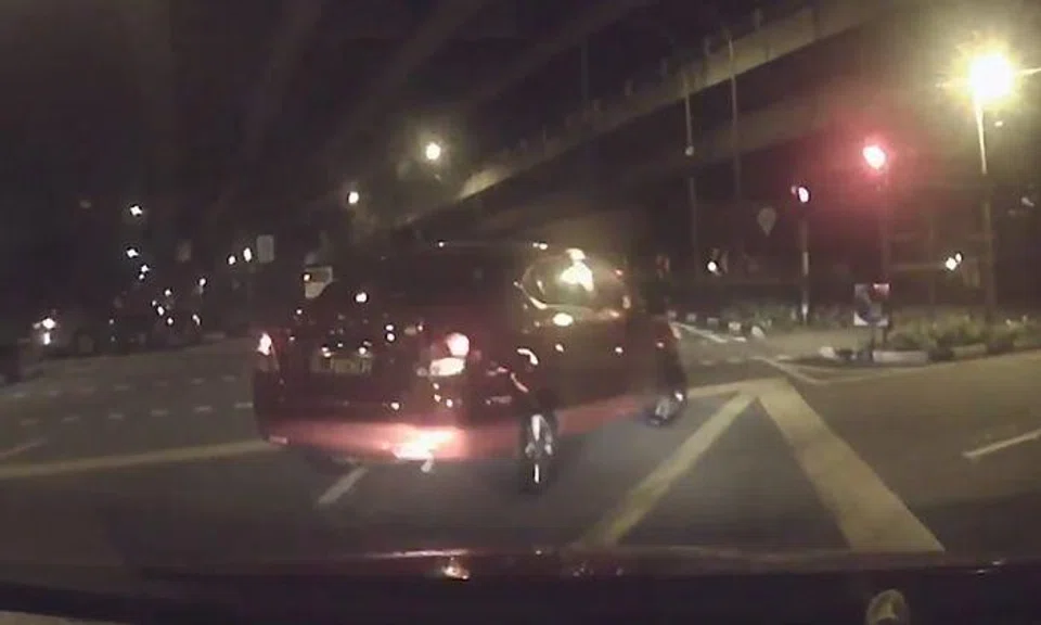 Driver hurls vulgarities in road rage after car swerves into lane at the last minute