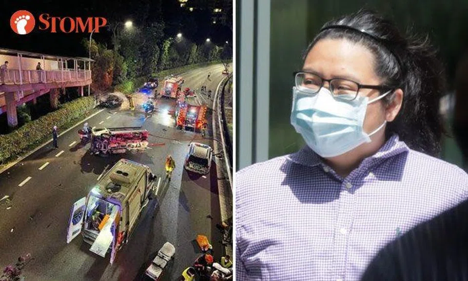 Ng Wen Xun (right) was also disqualified from holding or obtaining all classes of driving licences for 10 years from her release date. PHOTOS: STOMP, ST/KELVIN CHNG
