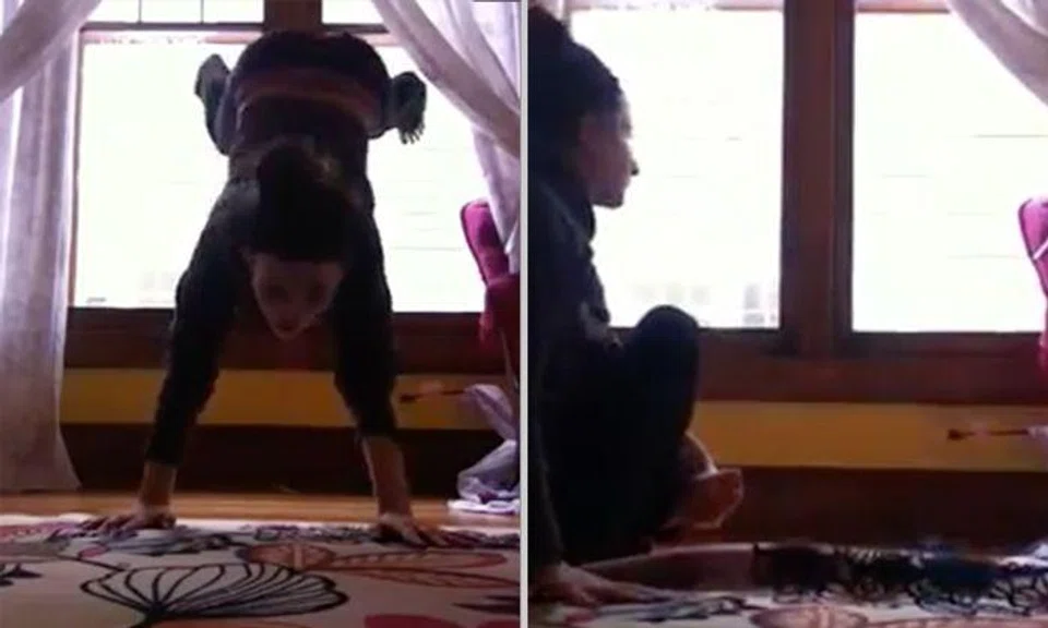 Girl tries to twerk on window, breaks it
