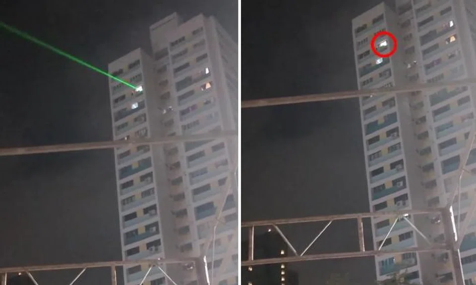 Someone playing with laser pointer in Toa Payoh: Is it legal?