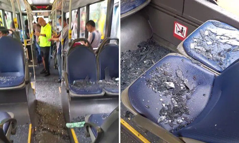 1 passenger injured by shattered window after lorry crashes into bus at Kranji Road