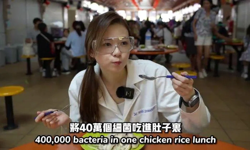 YouTuber Angel Hsu tested chicken rice from 100 stalls in Singapore and found the food from 45 stalls contained more E. Coli than it should.