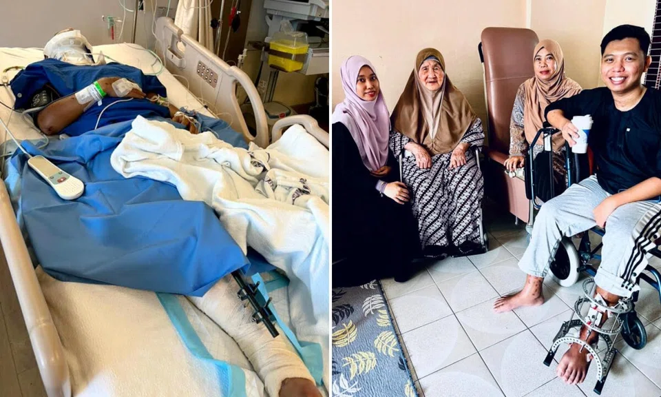 Mr Mahmud with (from left) his sister, grandmother and mother in May 2022.