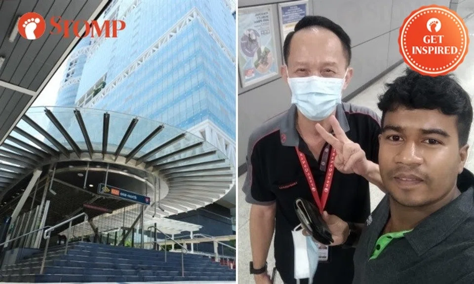one-north MRT station cleaner returns wallet with $450 to Bangladeshi man.