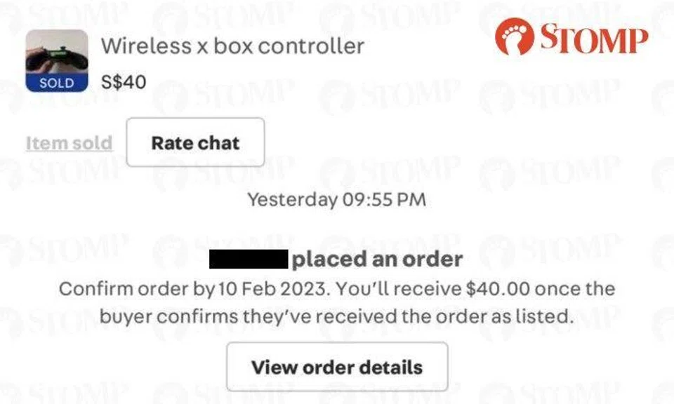 Stomper K, who was the seller, shared screenshots of his chat with the buyer, who placed an order for a $40 wireless Xbox controller and paid for it using PayNow.