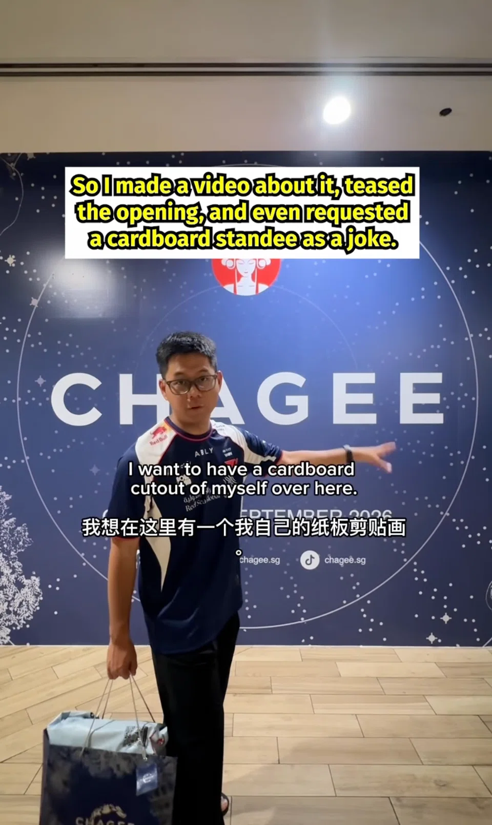 Chagee fan, standee, Northpoint City