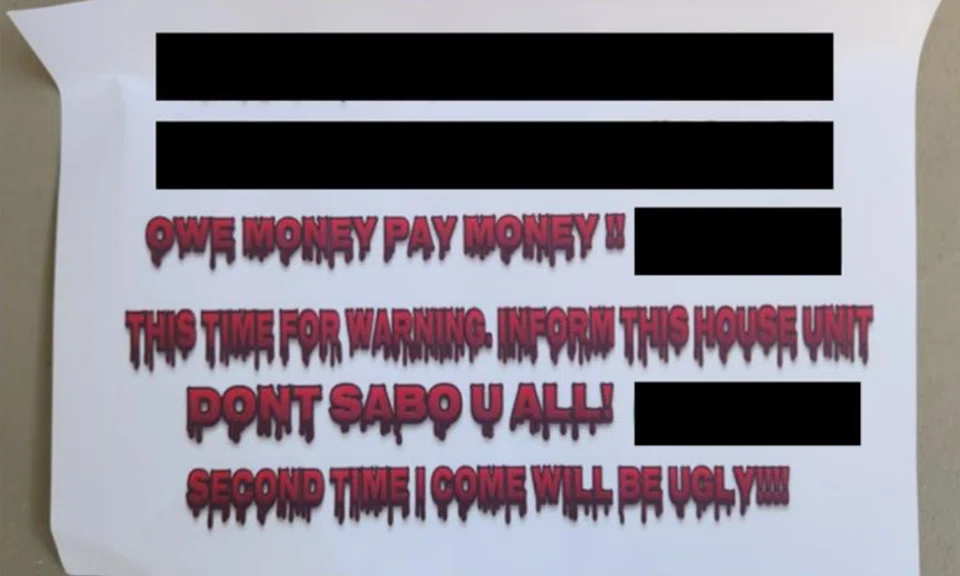 loan shark harassment in tampines