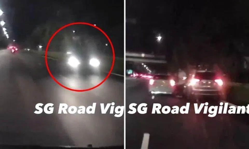 In a video posted on Facebook group SG Road Vigilante on Dec 21, a car is seen driving against the flow of traffic.