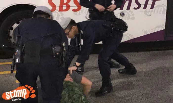 Police pin down man at Serangoon Bus Interchange: 