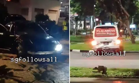 The police and the Singapore Civil Defence Force said they were alerted to the incident involving a car and a van at Block 122A Edgedale Plains at about 2.45am on July 8.
