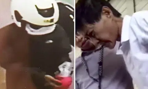 Western Union armed robbery suspect taken back to the scene of crime