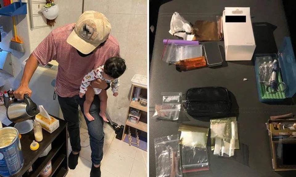 CNB officer makes baby formula for 10-month-old infant during drug raid