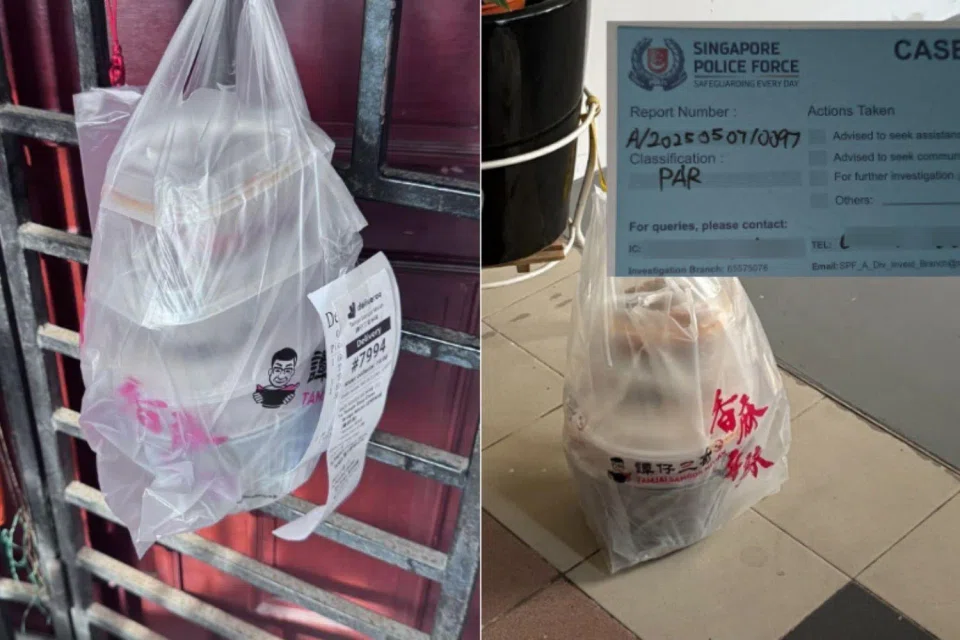 A man found a unsolicited food delivery package at his doorstep.