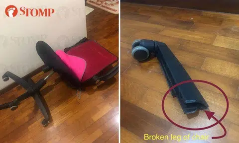 Careful what you buy online: Woman injures back after chair she's sitting on breaks