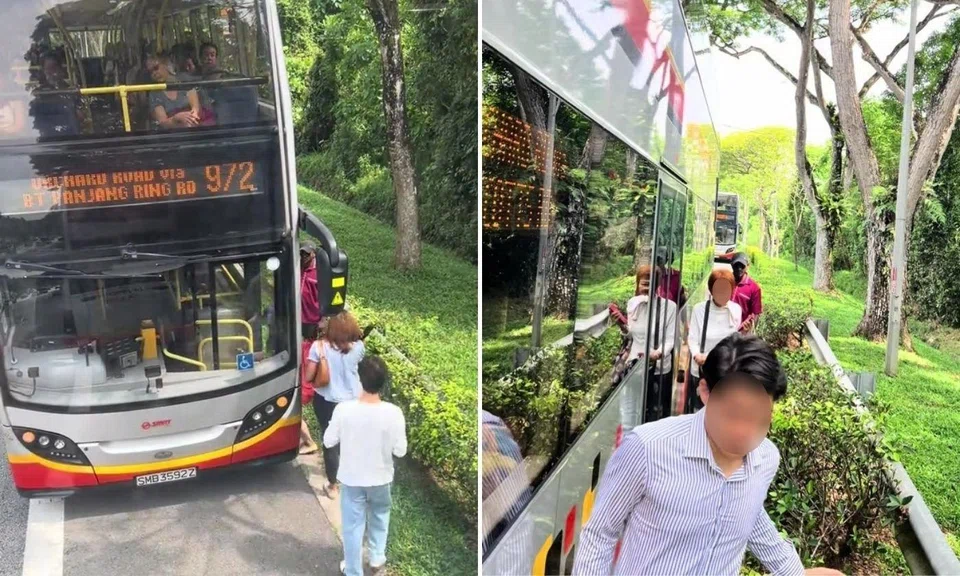 smrt bus breaks down after picking up stranded passengers along pie