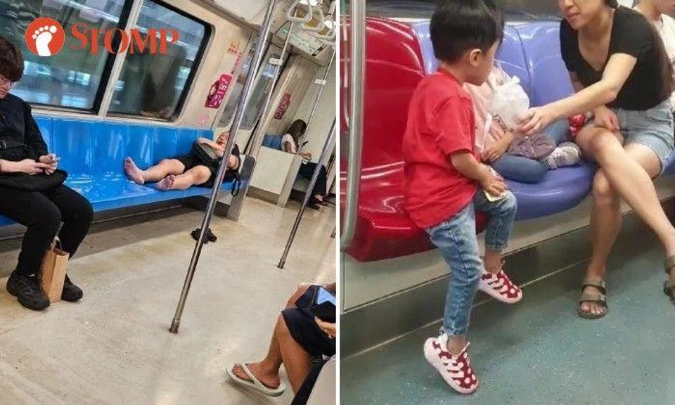 Sleeping and drinking on train: Commuters make themselves at home while taking MRT