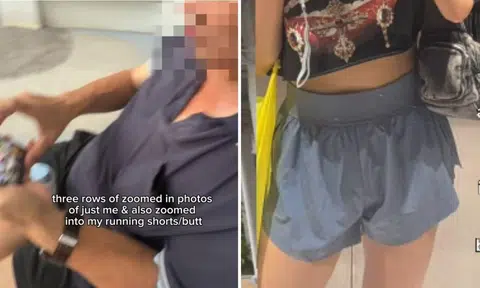 woman confronts man butt photos pickleball