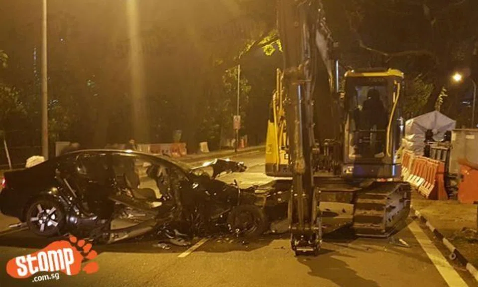 Operator who survived fatal accident between car and excavator on Upper Jurong Rd: I had no time to react